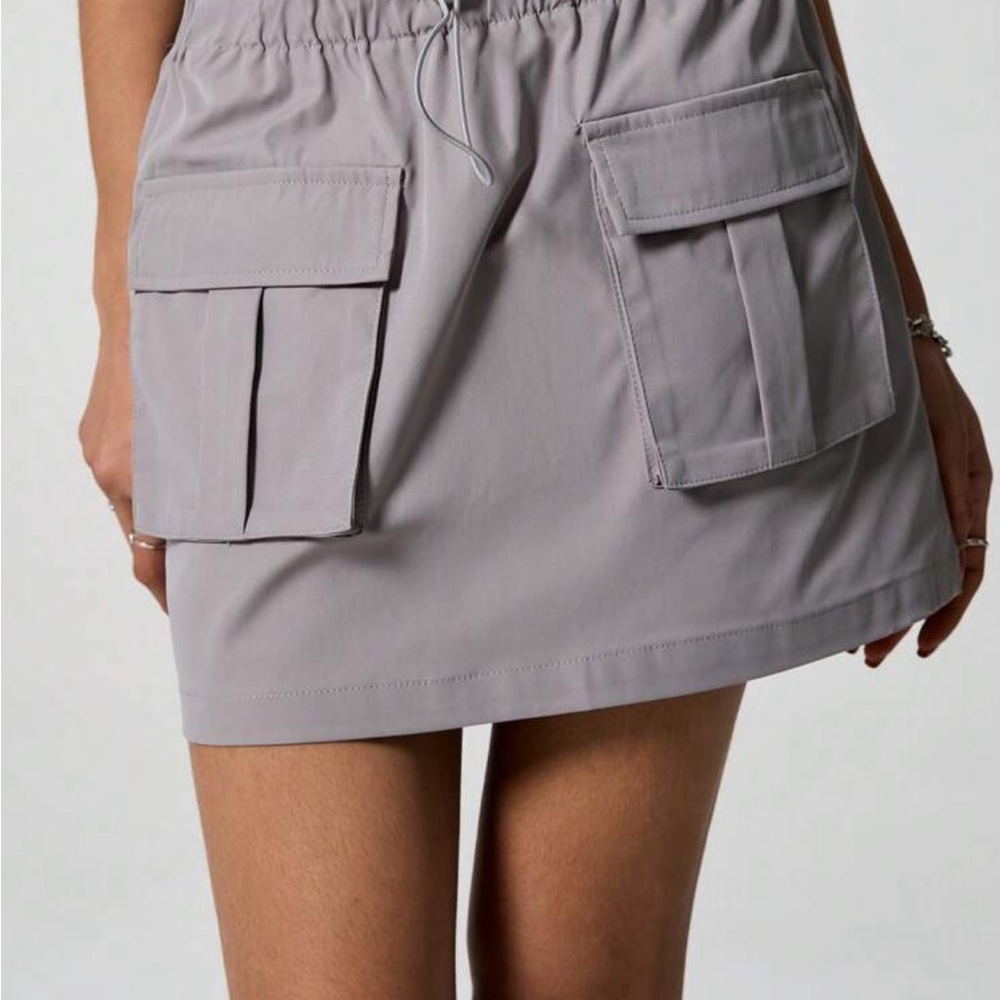 SHEIN Gray Utility Mini Skirt